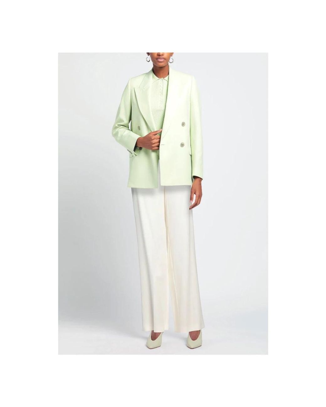 SIMONA CORSELLINI White Wide Trousers