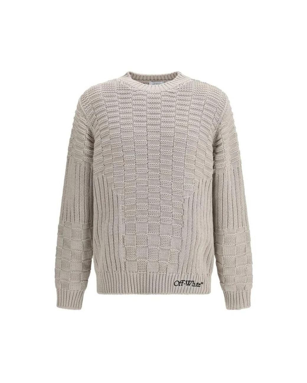 Off-White c/o Virgil Abloh Gray Round-Neck Knitwear for men
