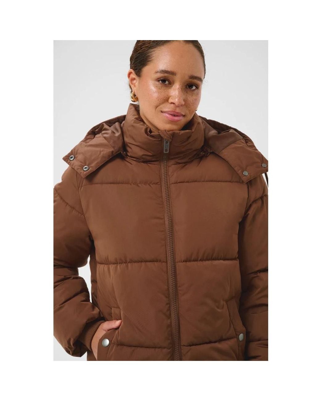Winter Jackets Kaffe de color Brown