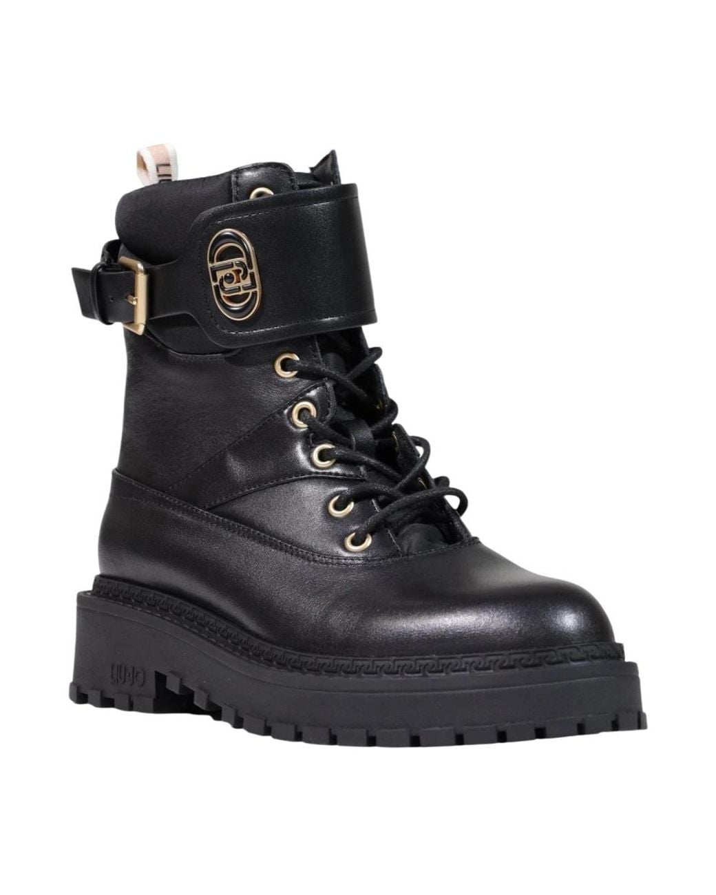 Liu Jo Black Lace-Up Boots