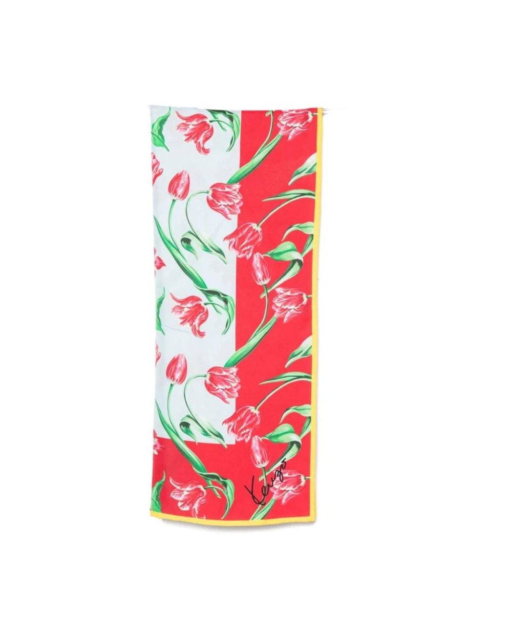 KENZO Red Silk Scarves for men
