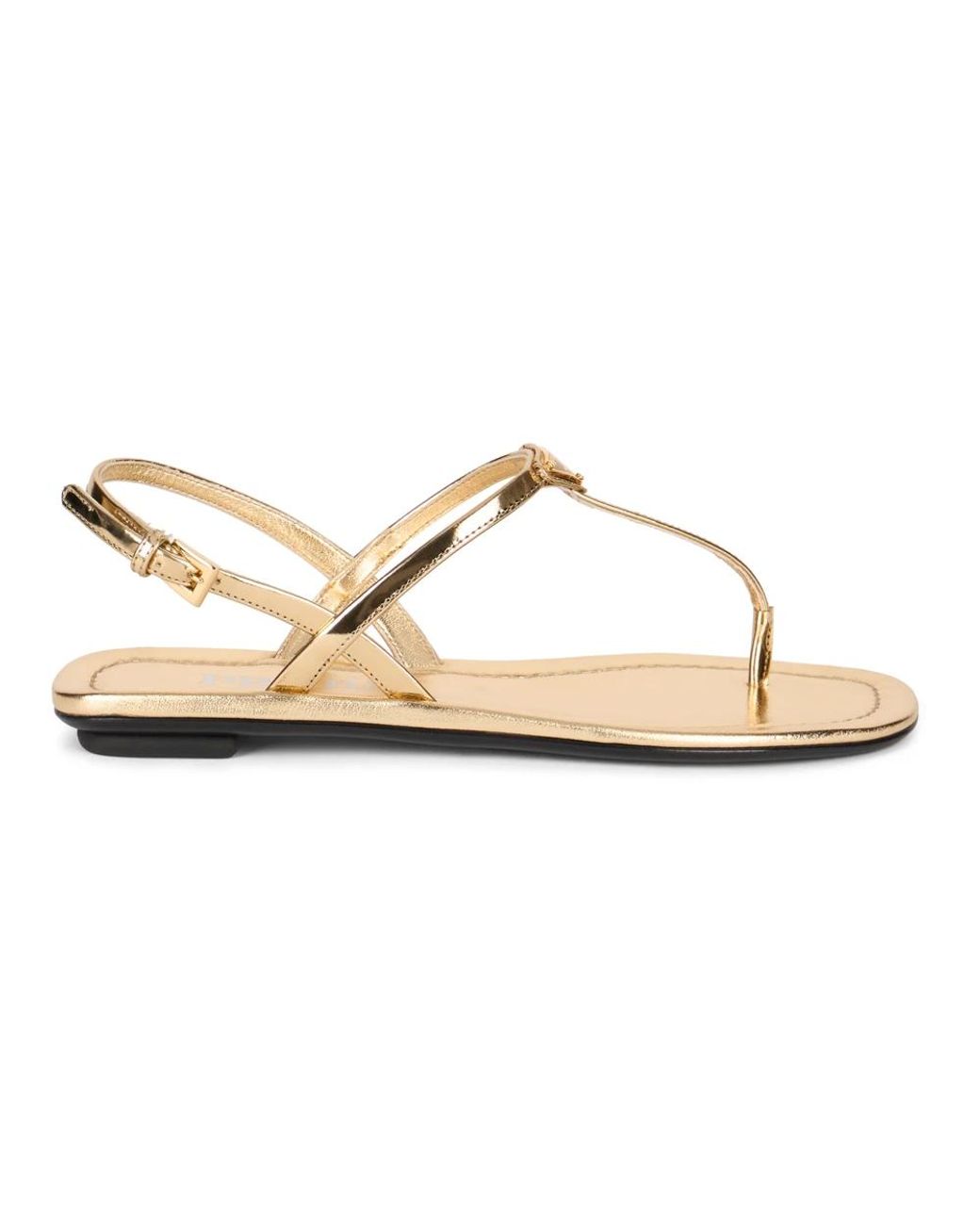 Prada Metallic Flat Sandals