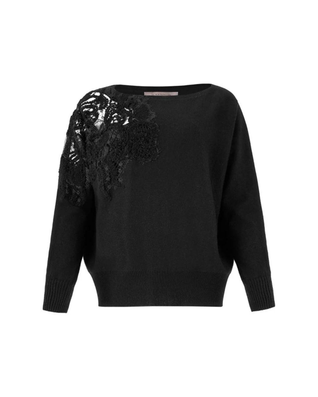 D.exterior Black Round-Neck Knitwear