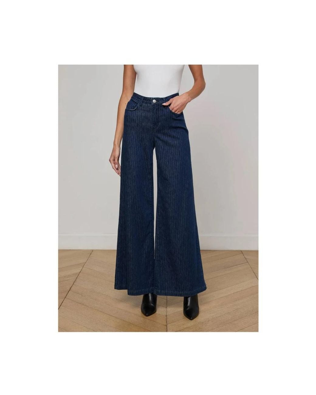 L'Agence Blue Wide Jeans