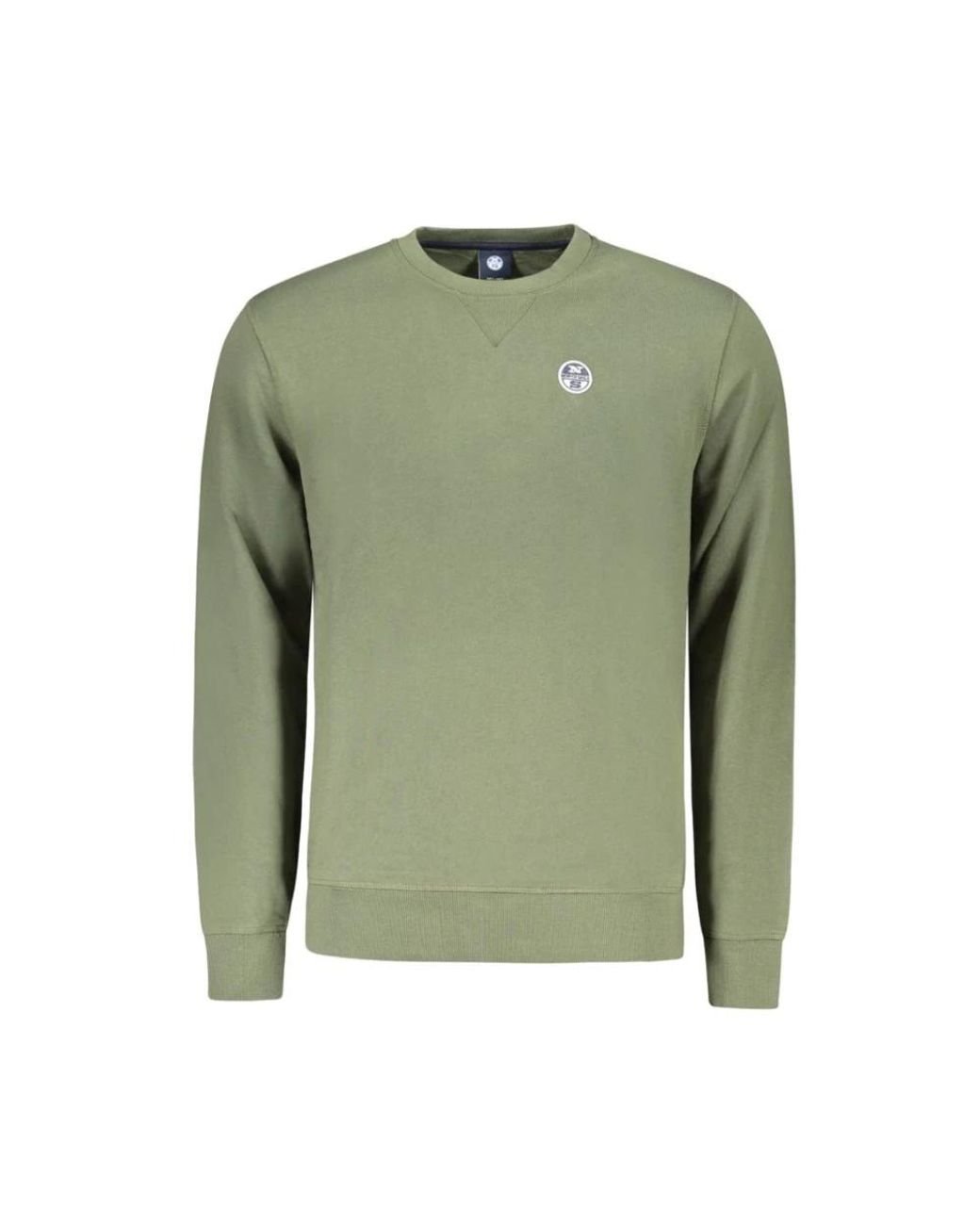 North Sails Hoodies & Sweatvesten ,Groen ,Katoen Groene Katoenen Sweatshirt Met Applique Logo in het Green voor heren