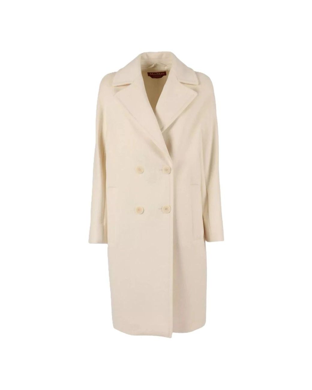 Max Mara Jassen ,Wit ,Wol Agenda Coat in het Natural