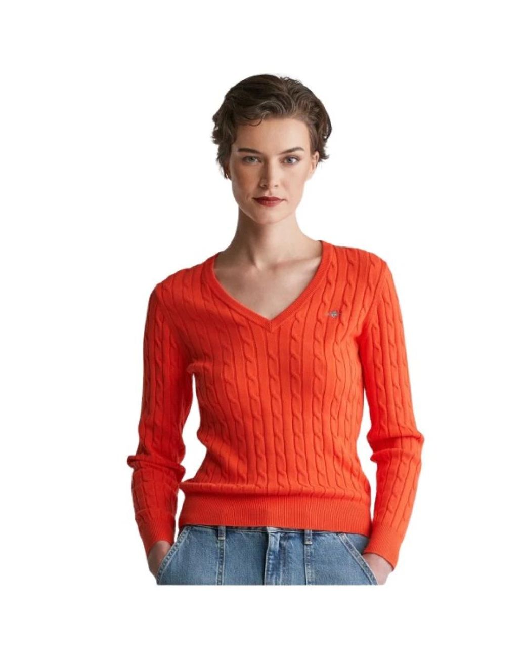 Gant Red V-Neck Knitwear