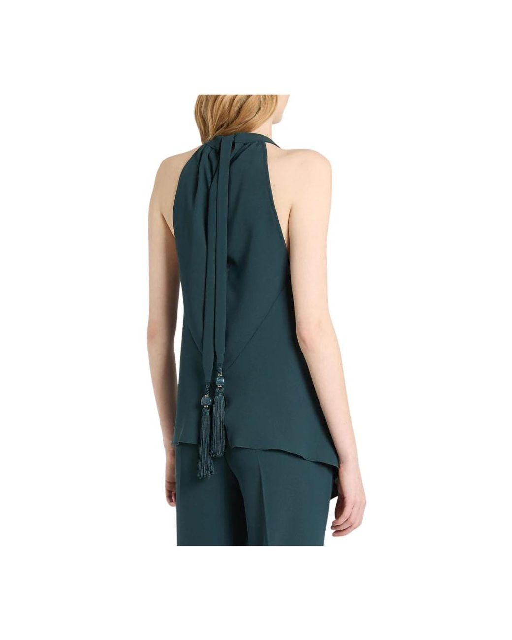 Marella Blue Sleeveless Tops