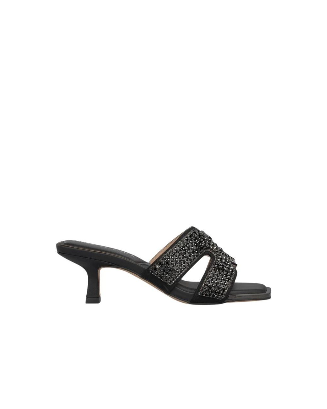 Alma En Pena. Black Heeled Mules