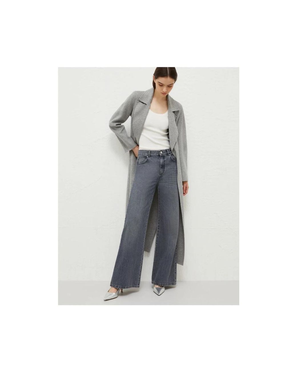 Marella Gray Belted Coats