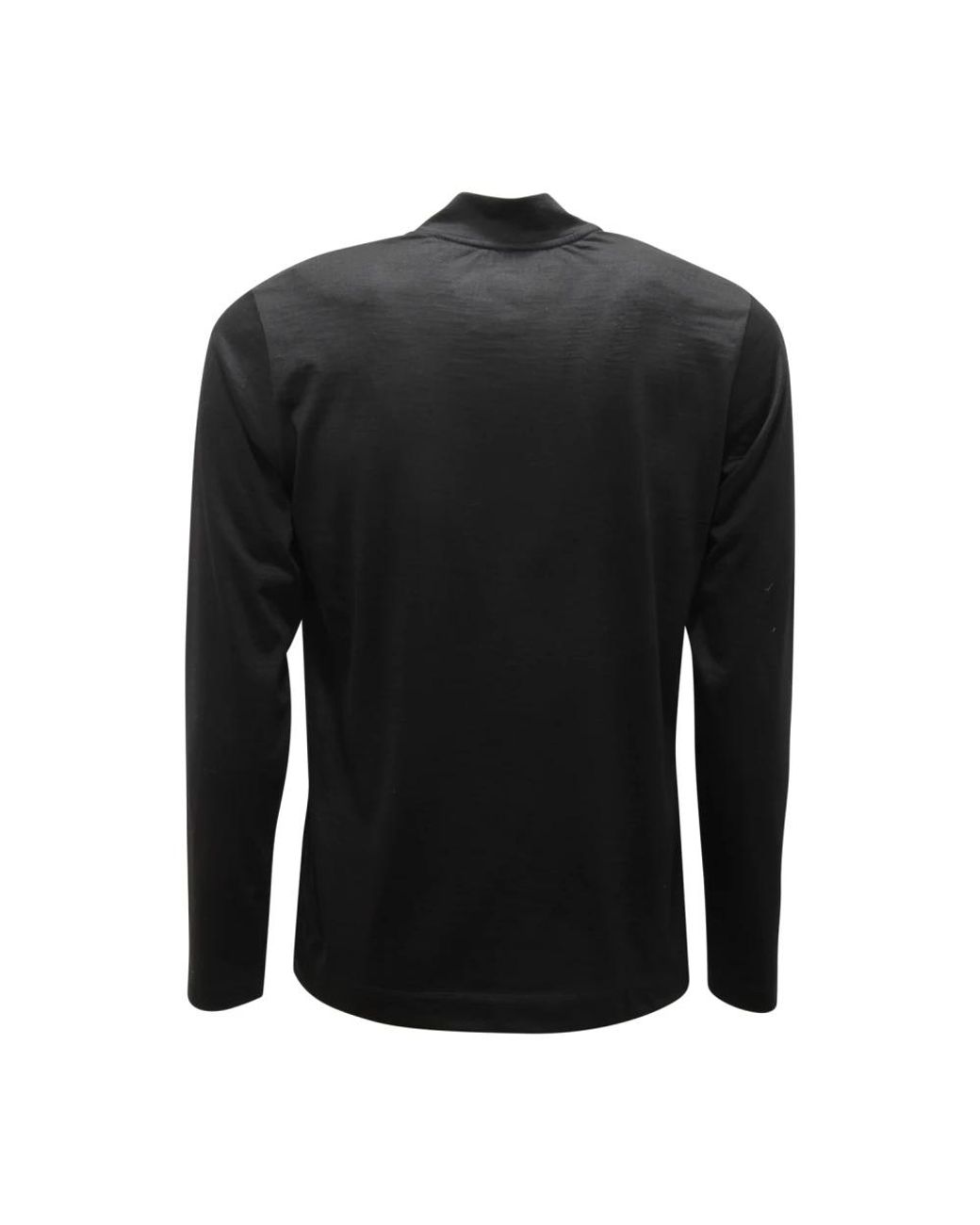 Mazzarelli Black Long Sleeve T-Shirts for men