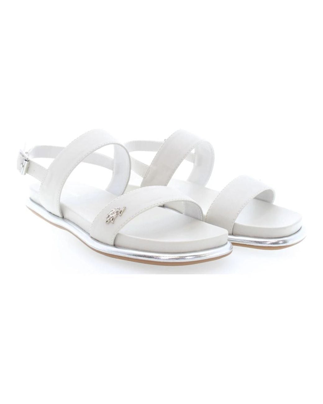 U.S. POLO ASSN. White Flat Sandals