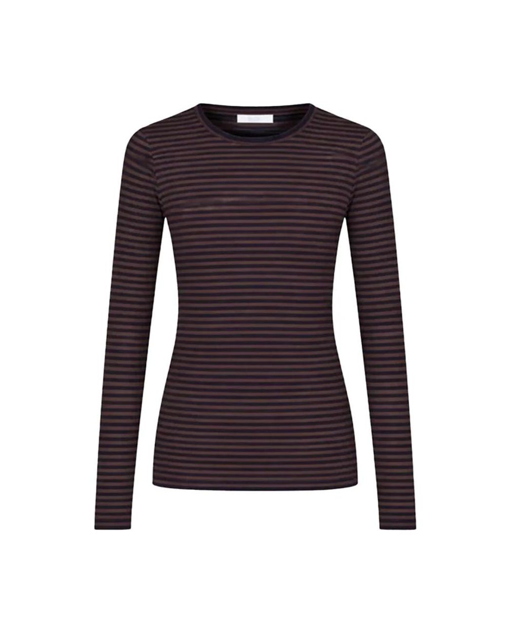 By-Bar Basic Ls Rib Top in het Purple