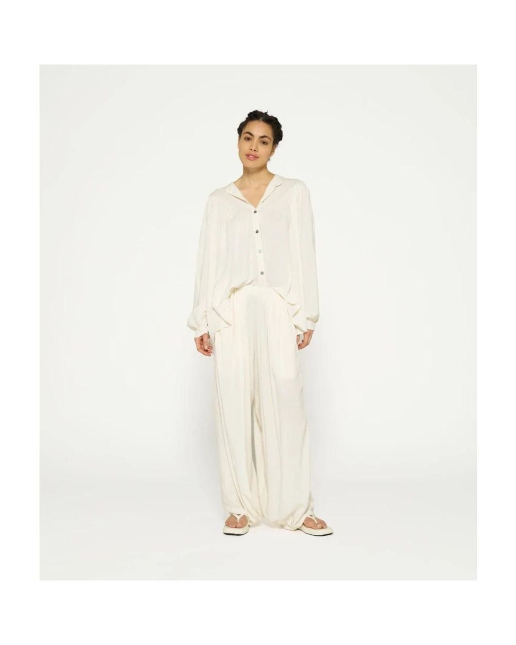 10Days White Wide Trousers
