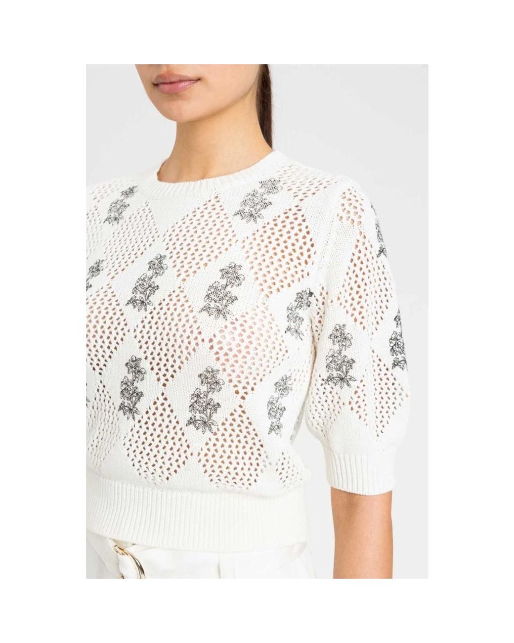 Twinset White Round-Neck Knitwear