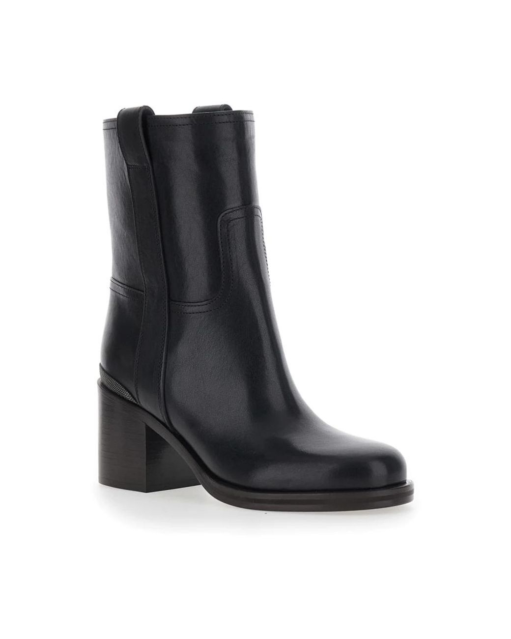 Brunello Cucinelli Black Heeled Boots