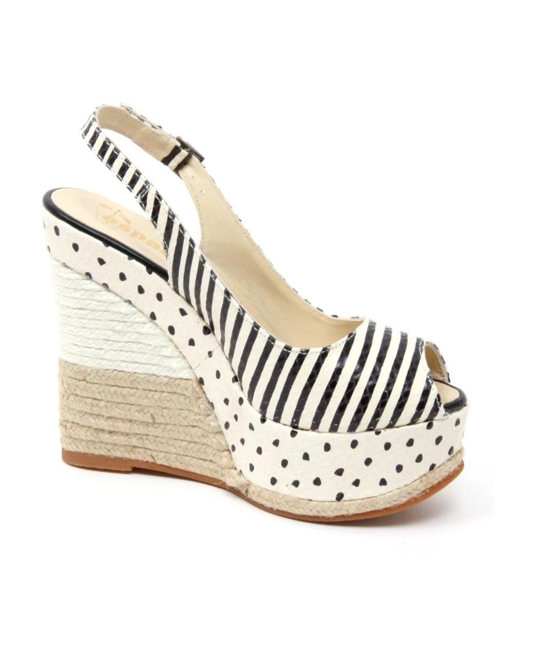 Espadrilles White Python Keilsandalette