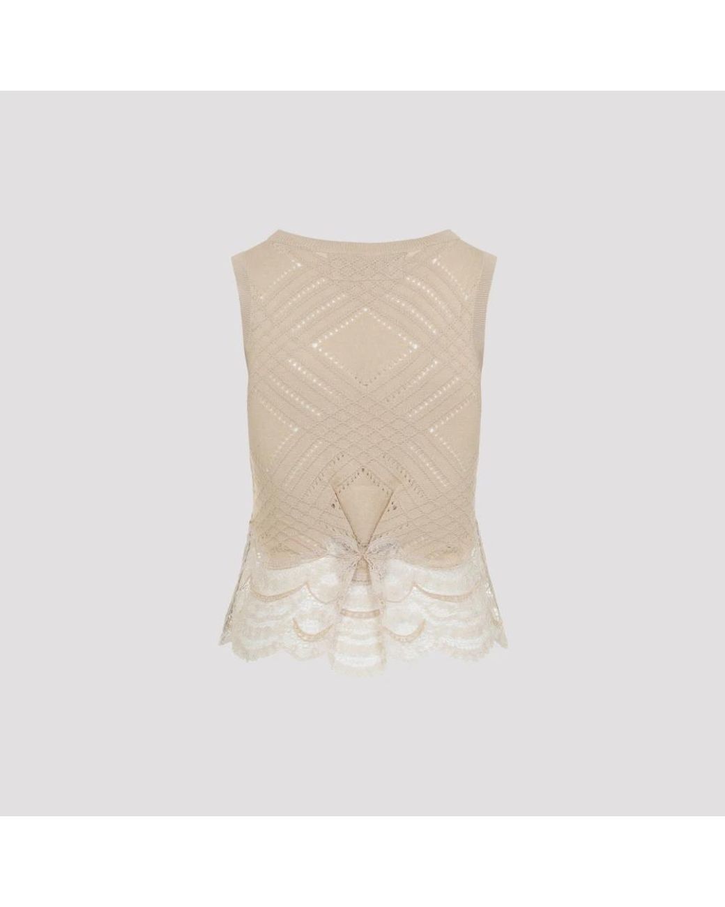 Ermanno Scervino Natural Sleeveless Tops