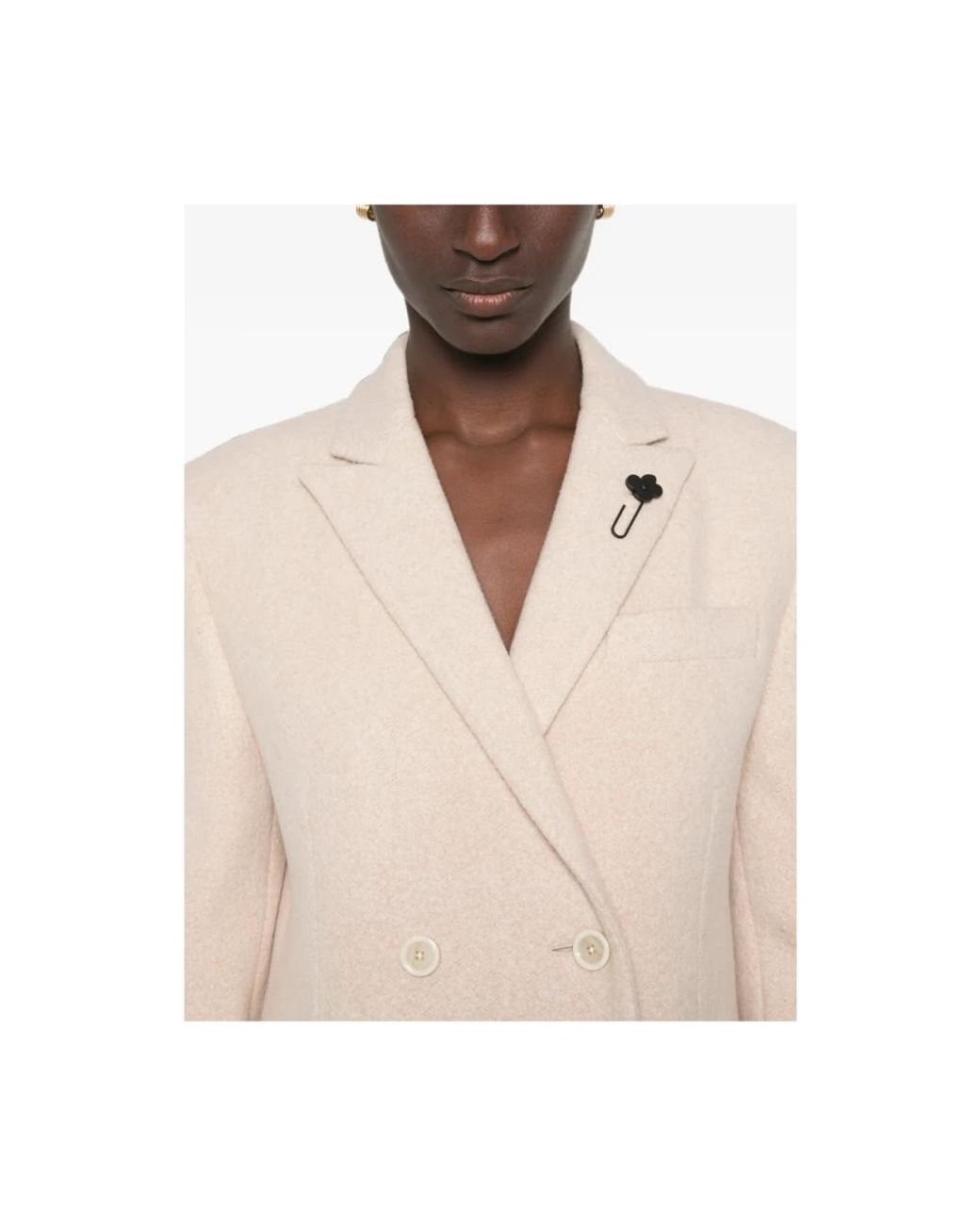 Lardini Natural Double-Breasted Coats