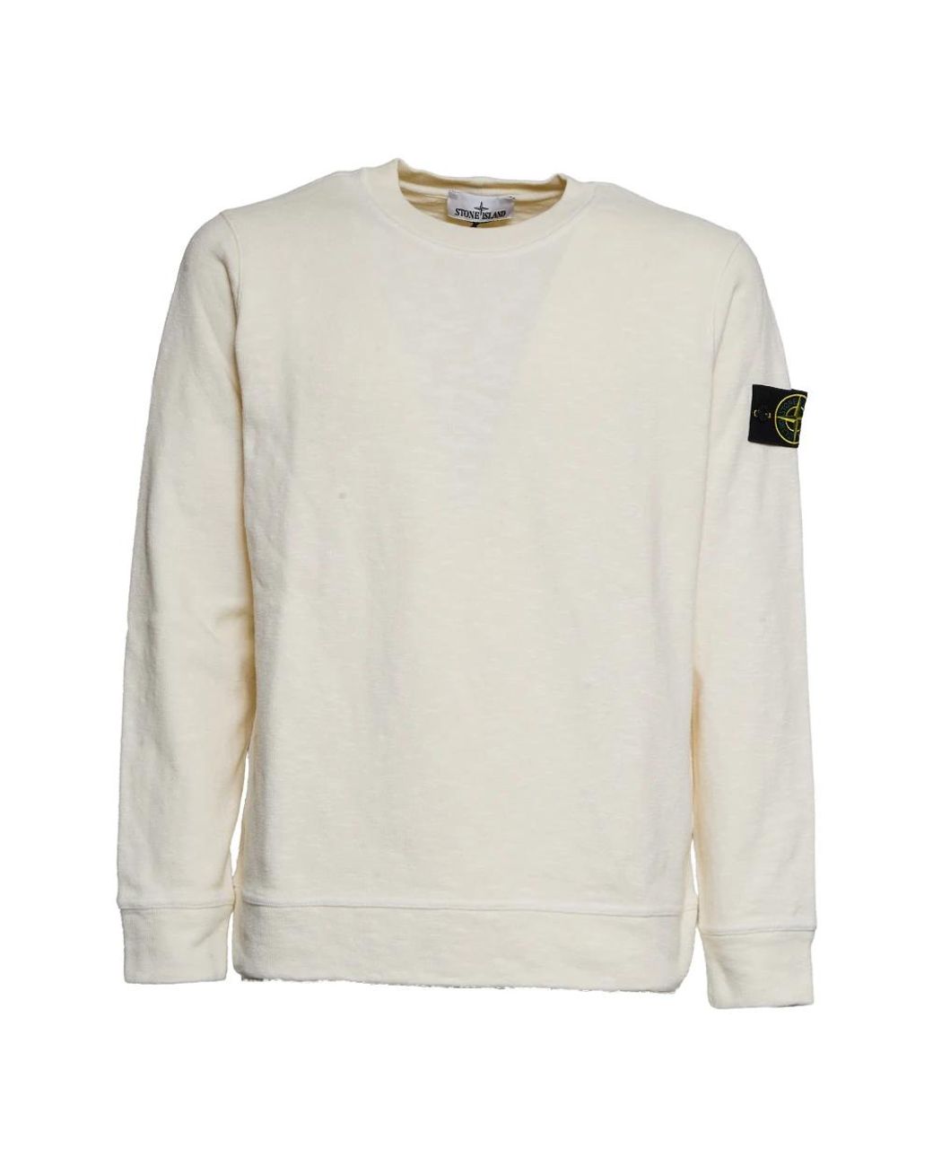Stone Island White Round-Neck Knitwear for men