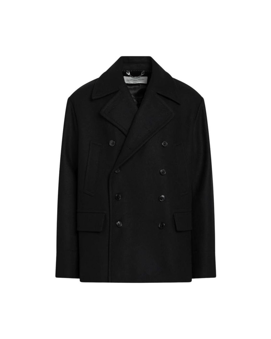 Dries Van Noten Black Double-Breasted Coats for men