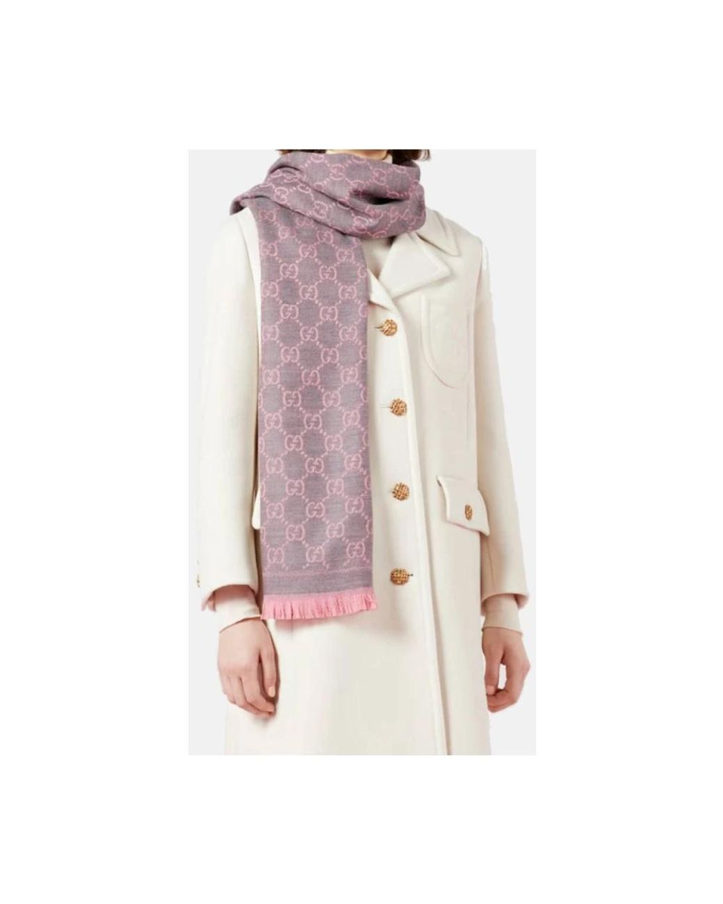 Gucci Purple Jacquard gg graphit schal