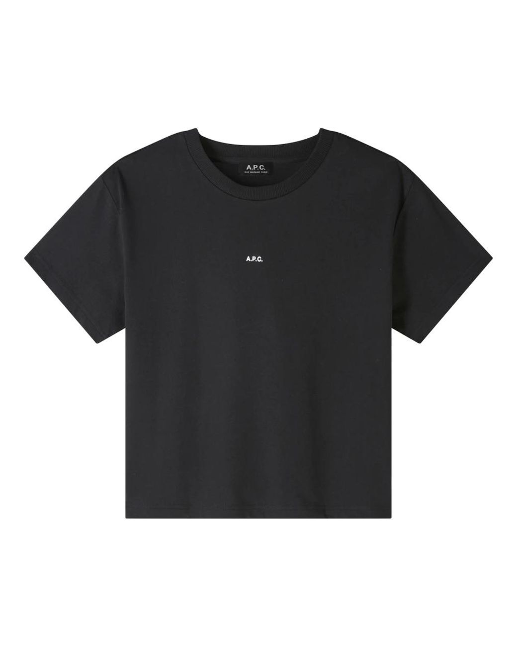 A.P.C. Tops ,Zwart ,Katoen Zwart Losvallend T-Shirt Met Apc-Logo in het Black