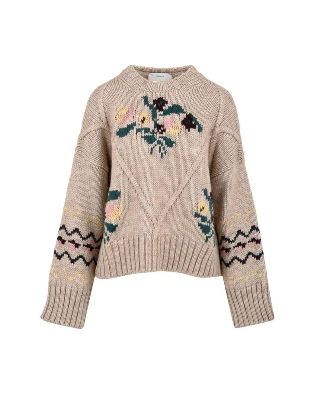 Beatrice B. Natural Round-Neck Knitwear