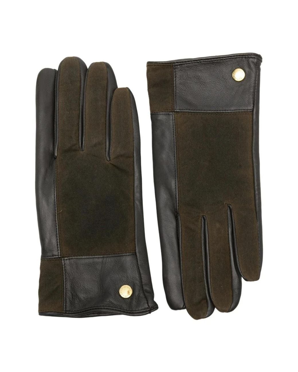 Barbour Green Rudson Patchwork Lederhandschuhe