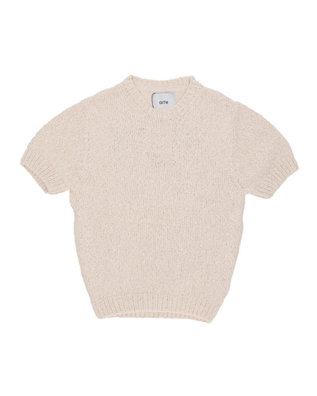 Arte' Back Graphic Knit Tee in het White voor heren