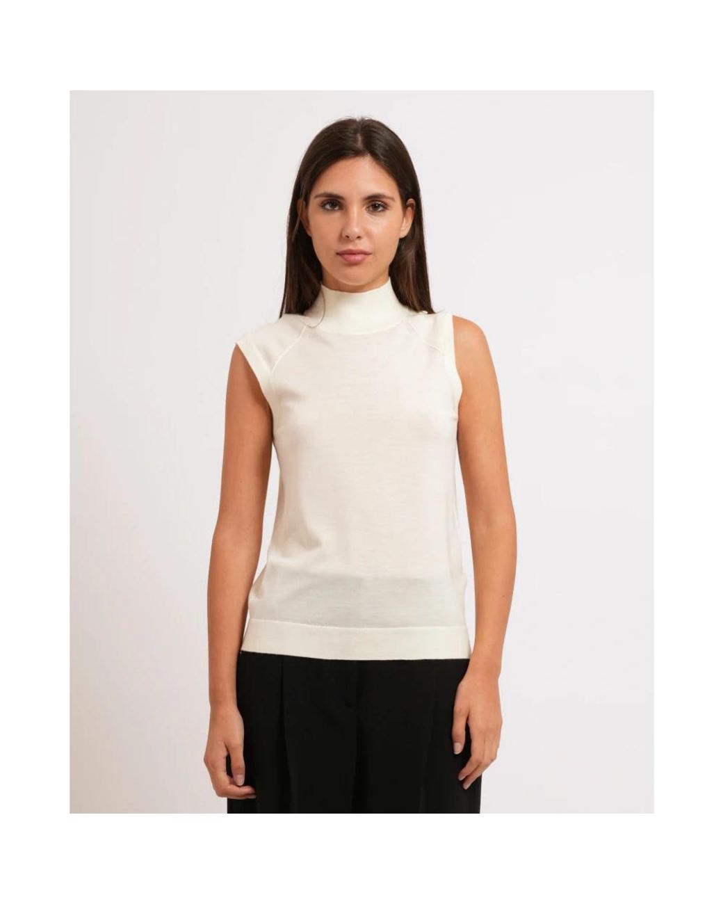 Boss White Sleeveless Tops