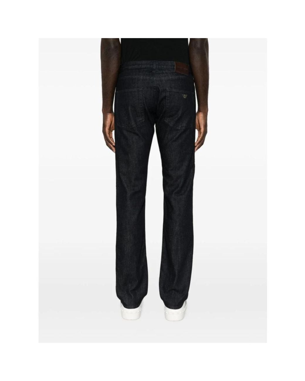 Emporio Armani Black Straight Fit Jeans for men