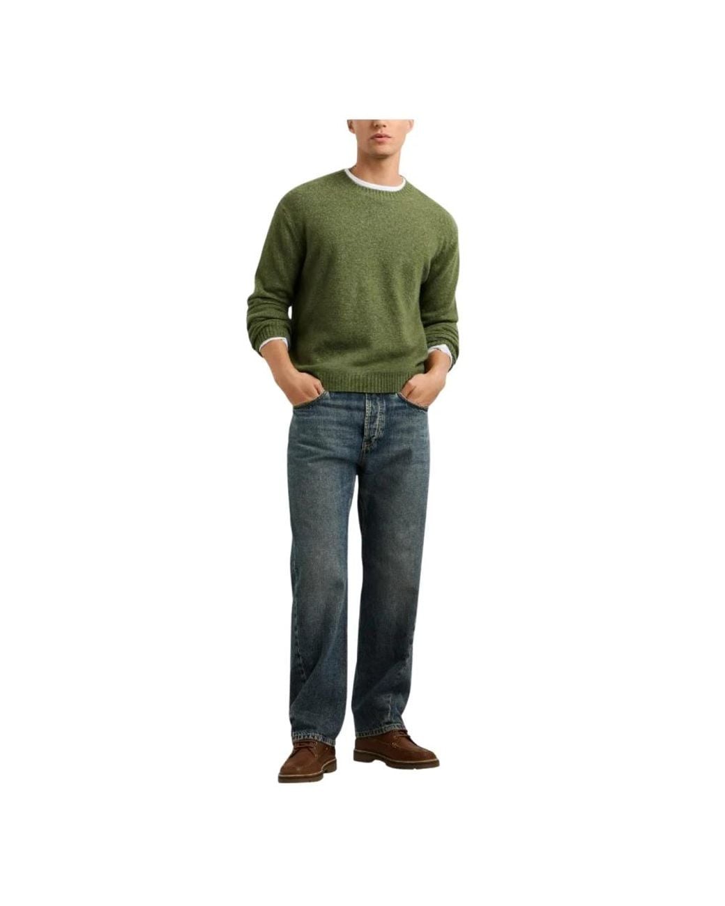 Pepe Jeans Green Round-Neck Knitwear for men