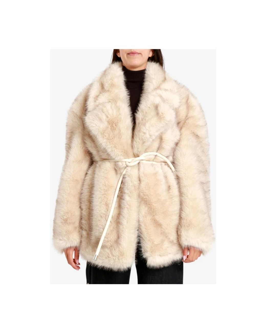 Sportmax Natural Faux Fur & Shearling Jackets