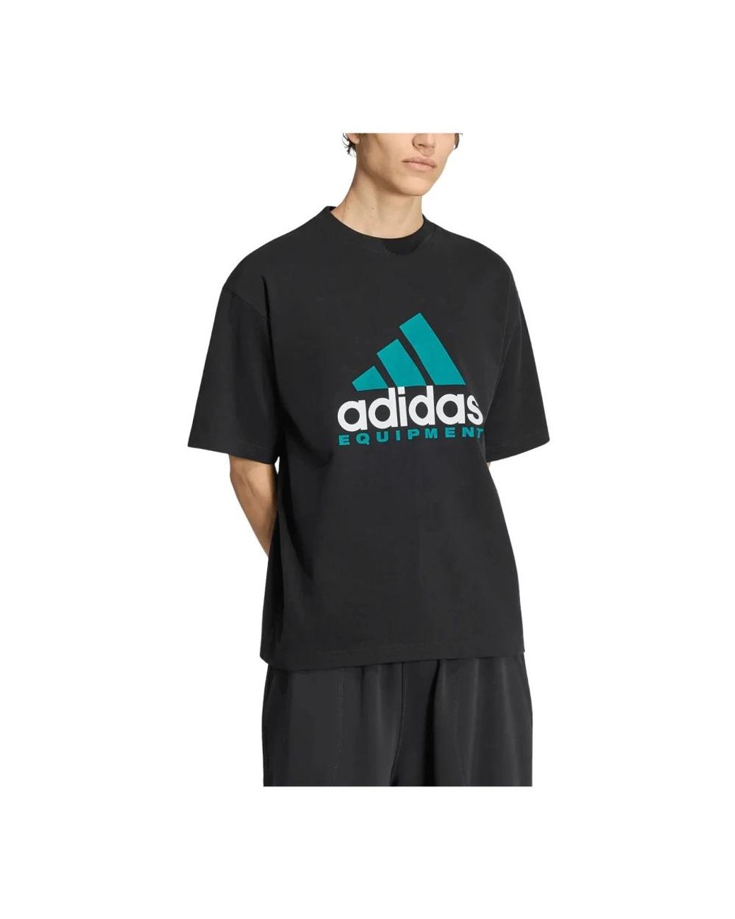 Adidas Equipment Logo T-Shirt in het Black voor heren
