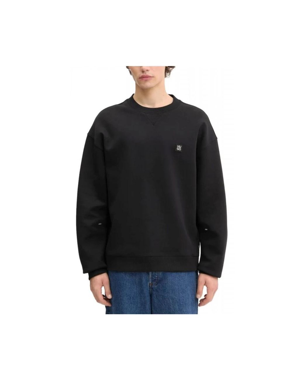 HUGO Hoodies & Sweatvesten ,Zwart ,Katoen in het Black voor heren