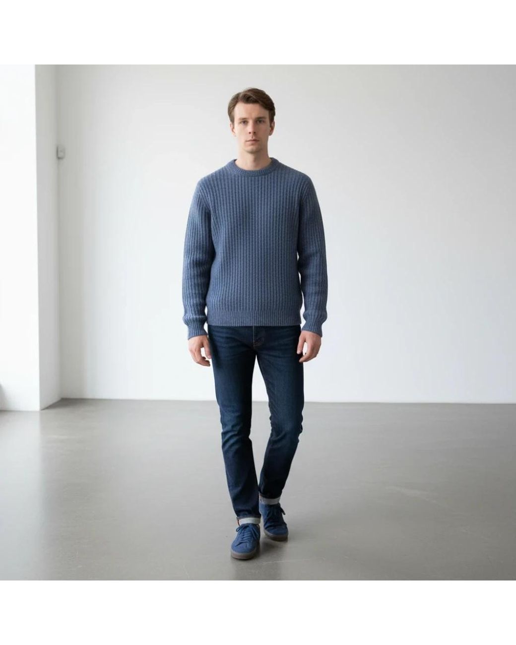 Aspesi Blue Round-Neck Knitwear for men