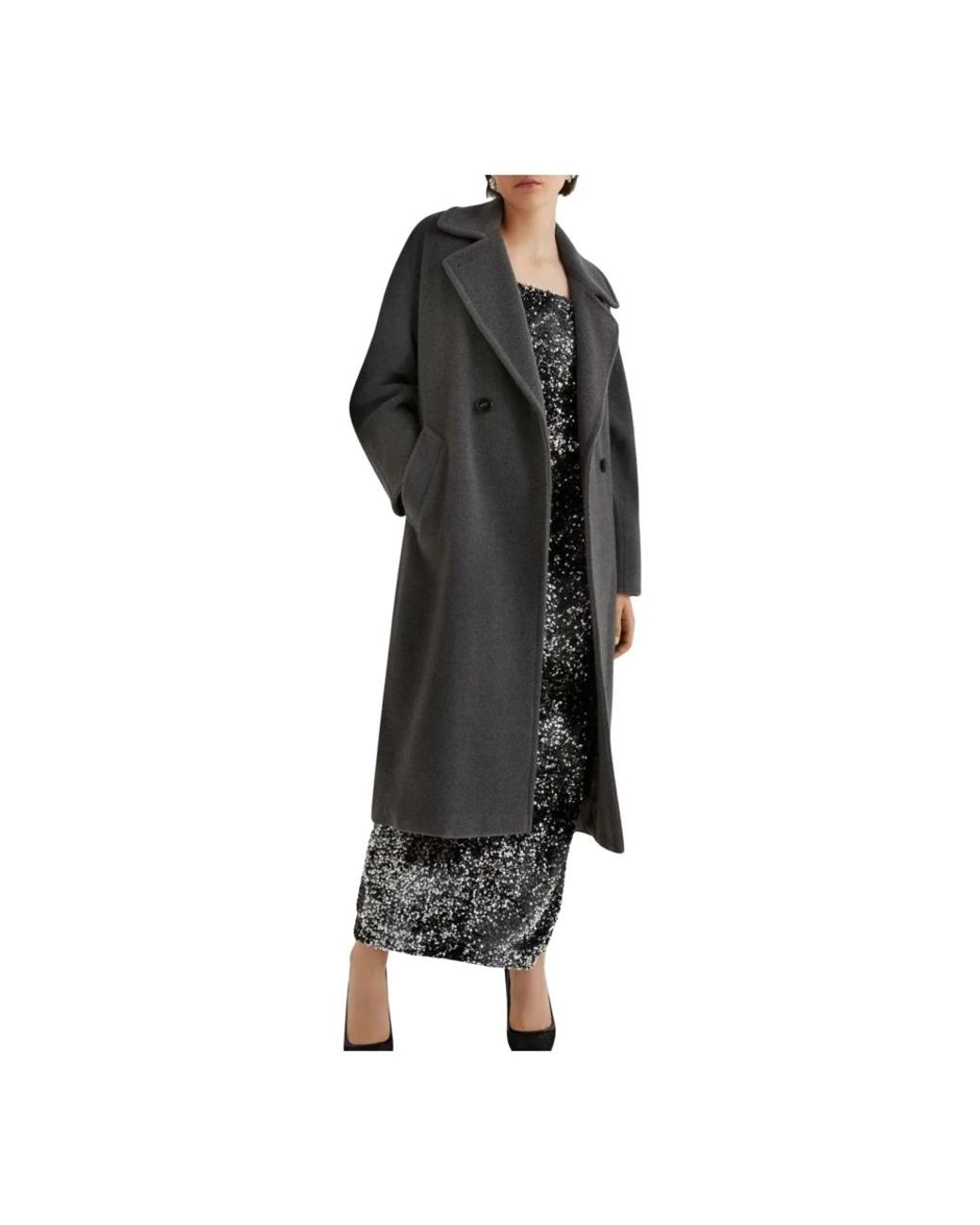 Marella Black Belted Coats