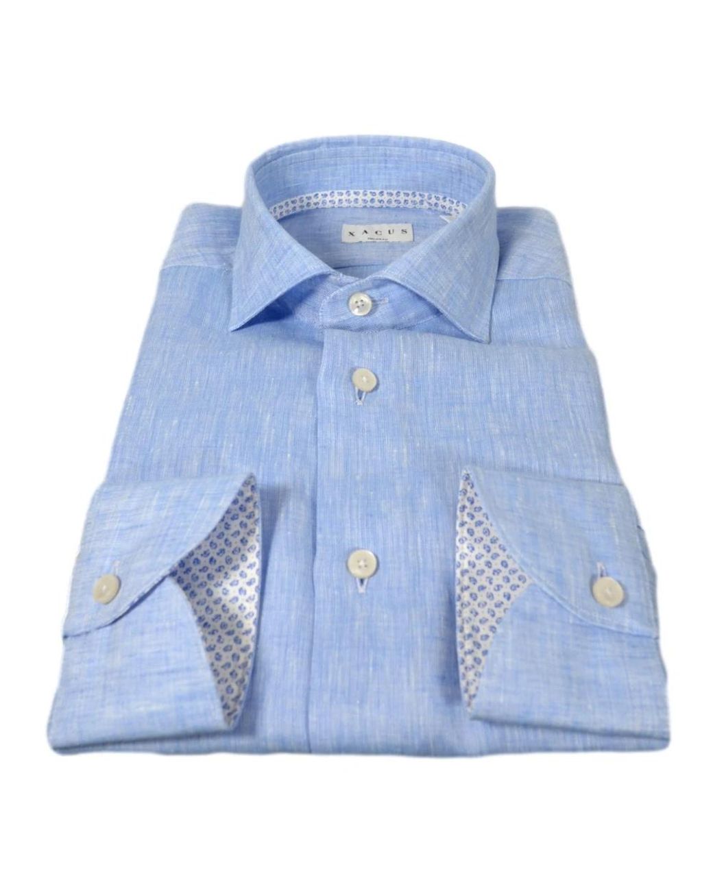 Xacus Overhemden ,Blauw ,Katoen Tailor Fit Linnen En Katoenen Overhemd Celeste in het Blue voor heren