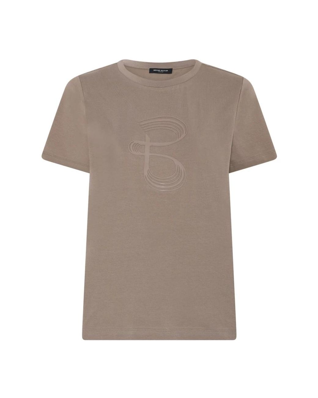 Bruuns Bazaar Tops ,Katoen Gedrukte Klassieke Tee Fungi in het Gray
