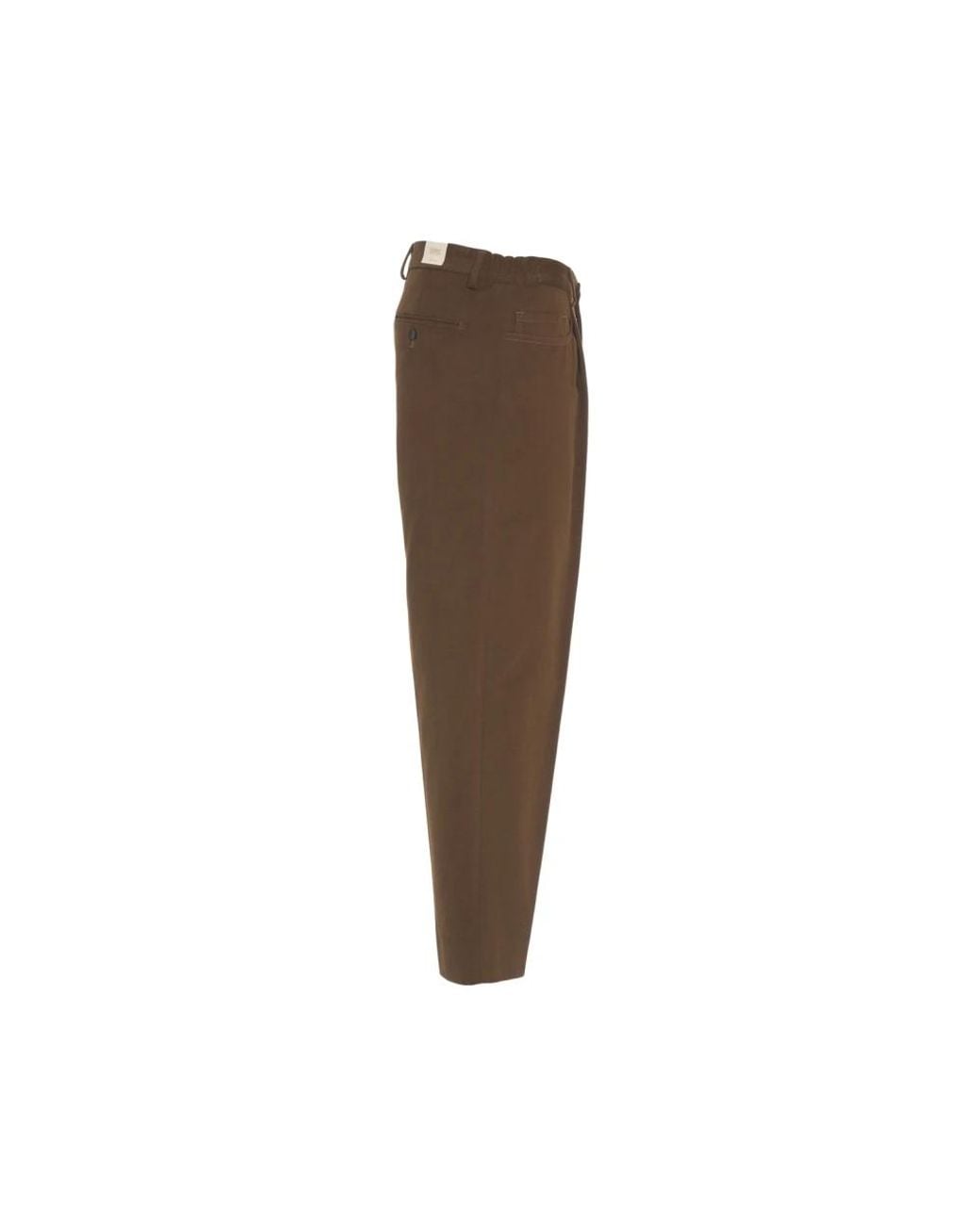 BRIGLIA Brown Straight Trousers for men
