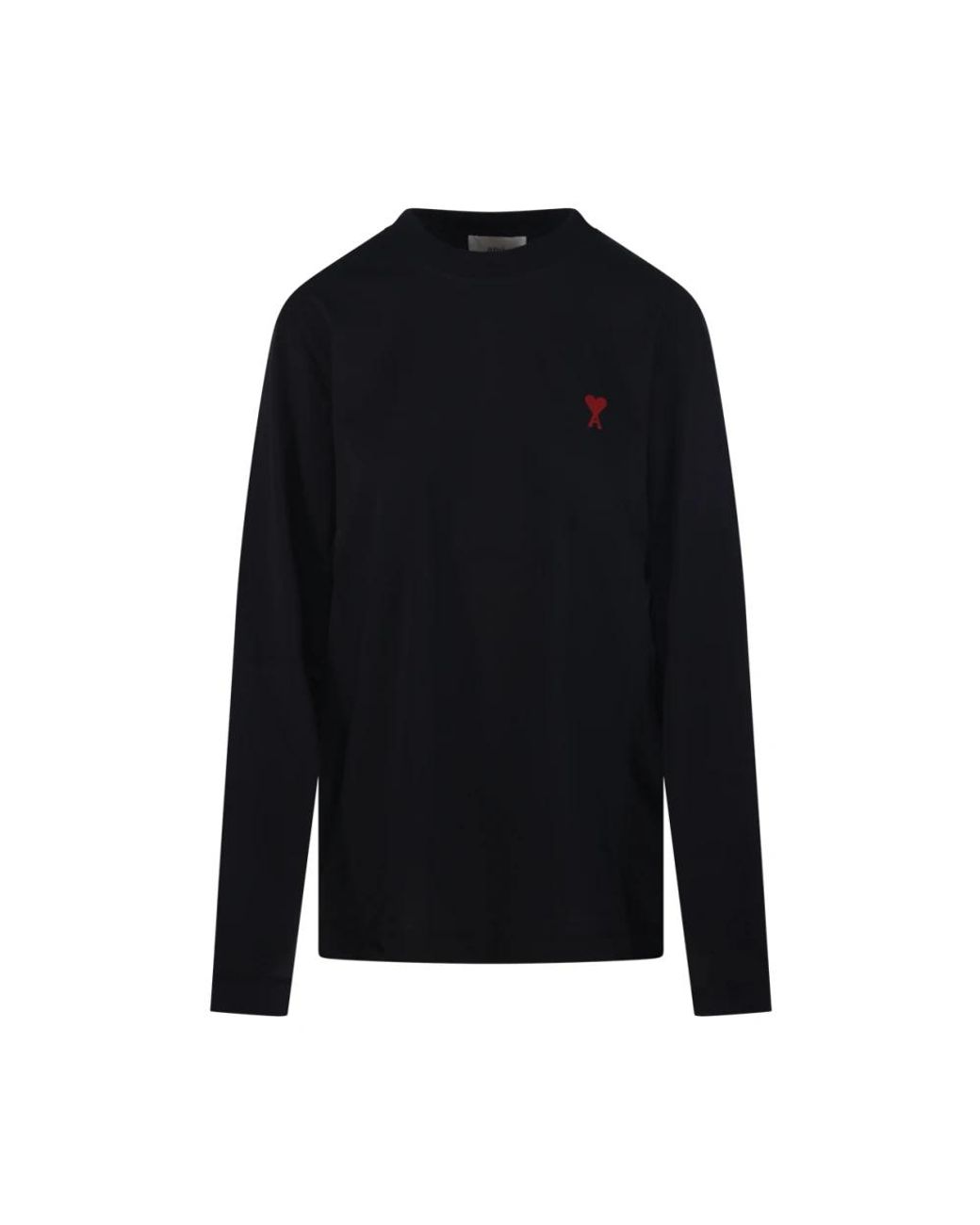 AMI Tops ,Zwart ,Katoen Adc Long Sleeve T-Shirt in het Black