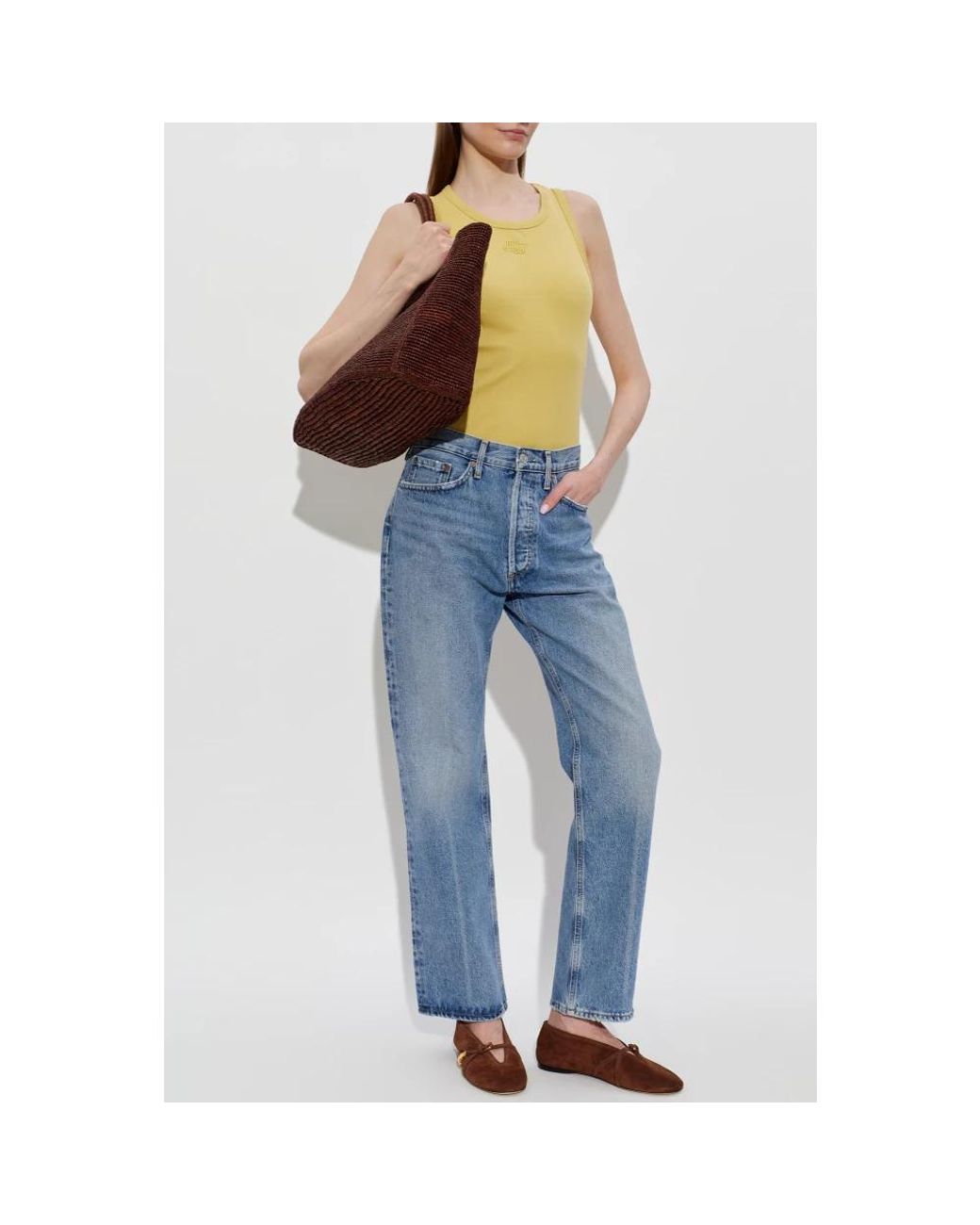 Agolde Blue Straight Jeans