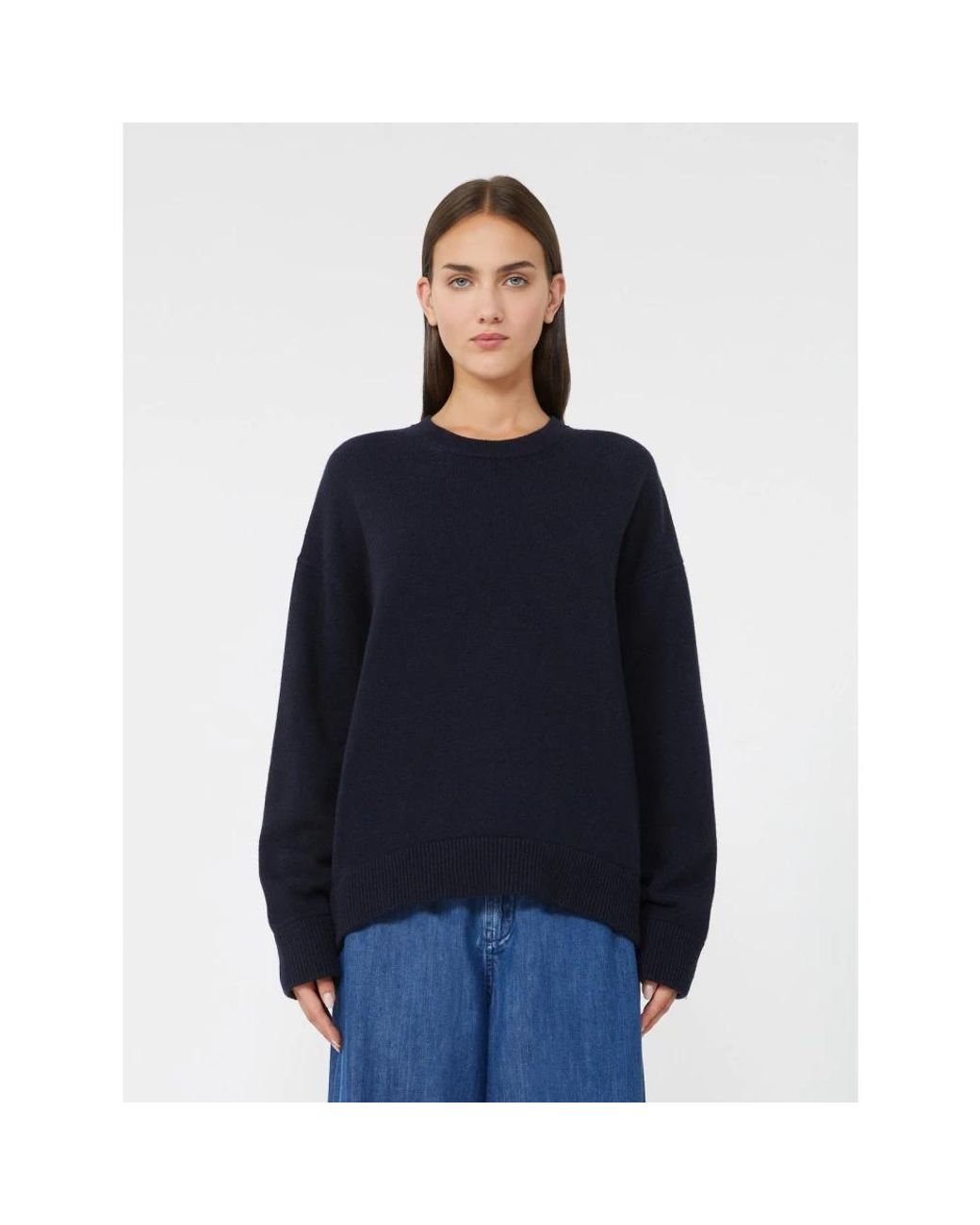 Max Mara Blue Round-Neck Knitwear