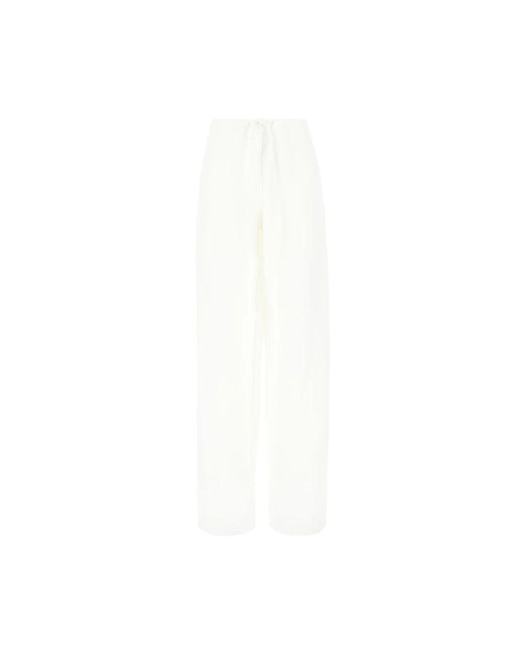 Ferragamo White Wide Trousers