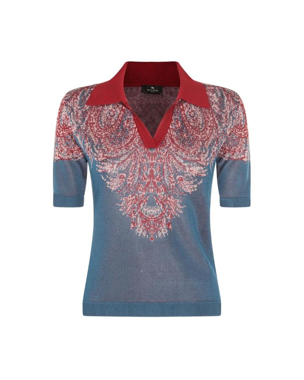 Etro Tops ,Veelkleurig ,Playera Tipo Polo Con Estampado De Cachemira in het Multicolor