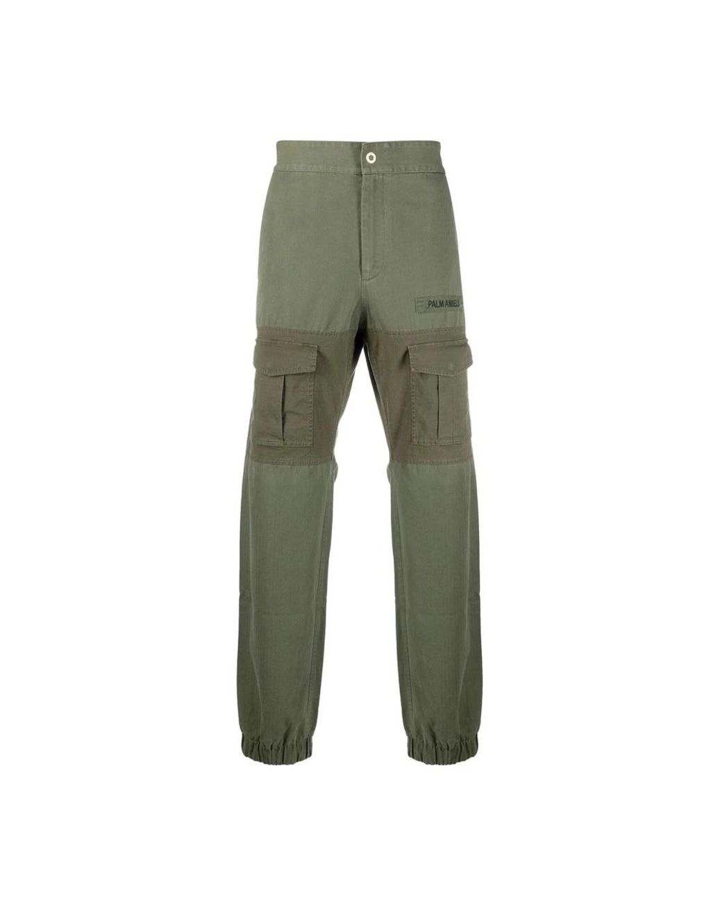 Palm Angels Green Straight Trousers for men
