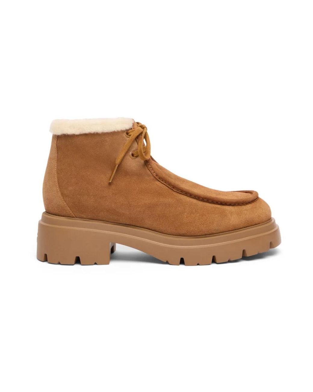 Stuart Weitzman Brown Hudson Shearling Chukka