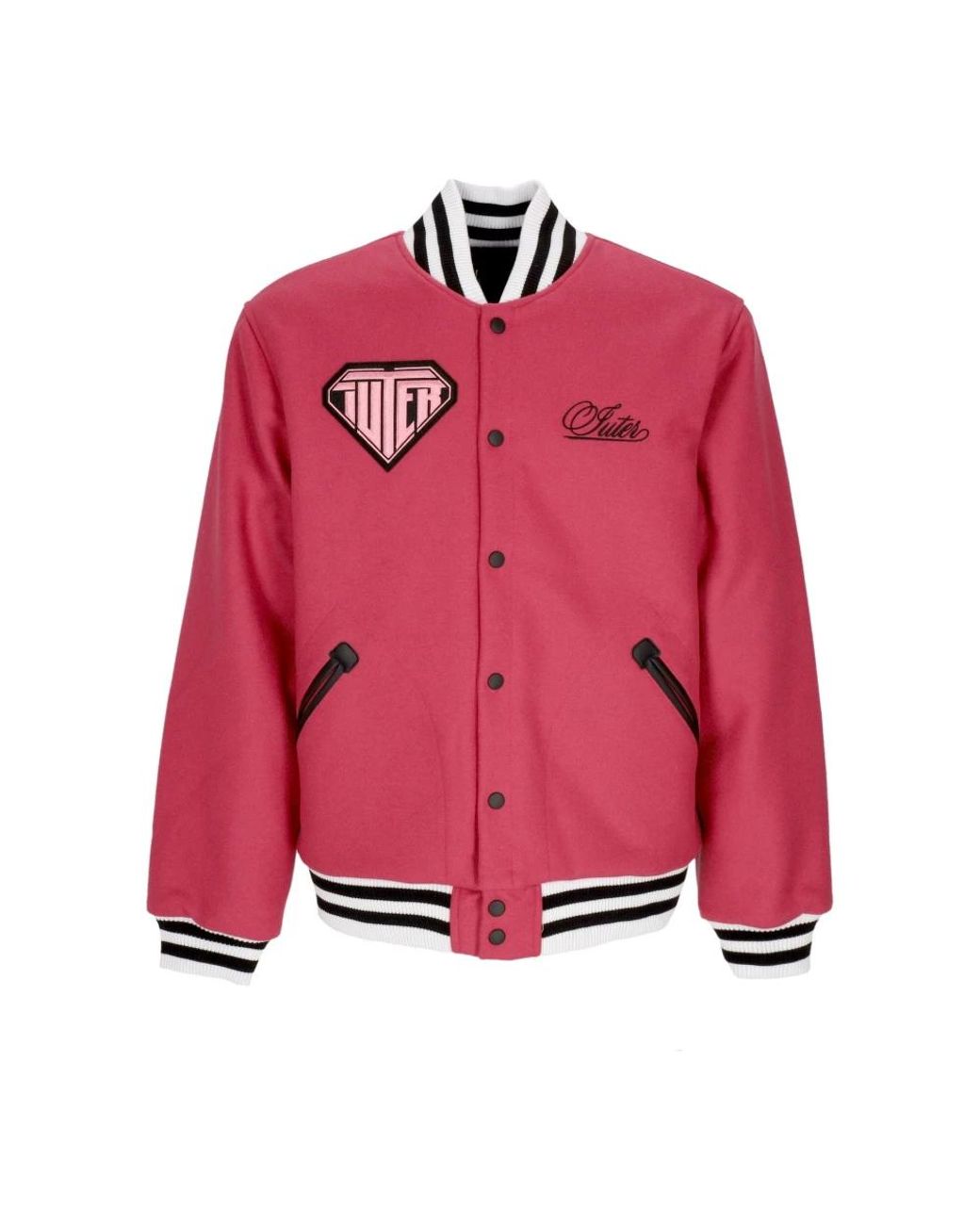 Iuter Jassen ,Roze ,Wol Varsity Roze Wol College Jack in het Red voor heren