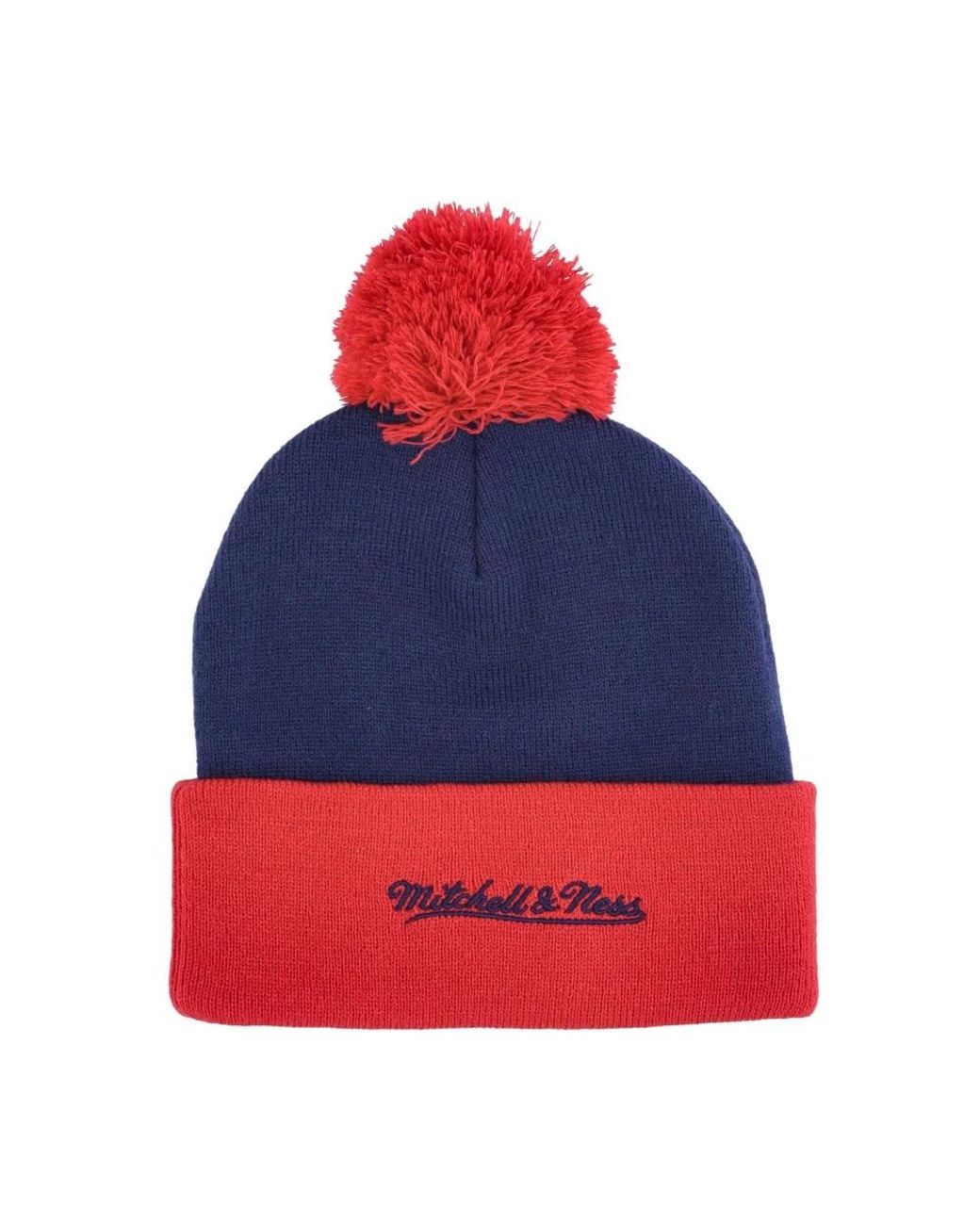 Mitchell & Ness Accessoires ,Veelkleurig ,Nba Two Tone Pom Beanie Hat in het Red voor heren